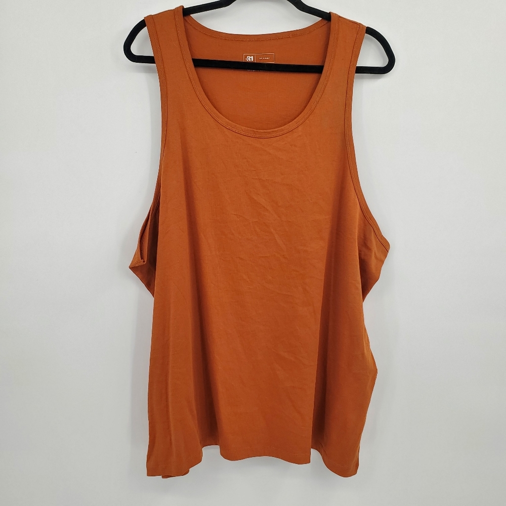 ♤♤ Le 31 Mens Organic Cotton Orange Tank Top Size XXL New With Tags